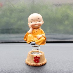 4Pcs/Set Spring Cute Cartoon Little Monk Doll Decoration Auto Dashboard Shaking Head Ornament