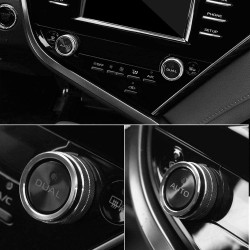 5pcs Center  Console  Knobs  Ac  Air  Conditioning  Button+audio+function+rear  Mirror  Knob  Cover Trim For Camry 2018 2019 2020 Black