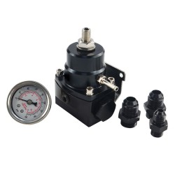 AN8 High Pressure Fuel Regulator W / Boost-8AN 8/8/6 EFI with Reinforcement black