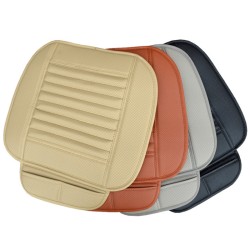 Beige Breathable PU Leather Bamboo Charcoal Car Interior Seat Cover Cushion Pad for Auto Supplies Office Chair