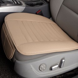Beige Breathable PU Leather Bamboo Charcoal Car Interior Seat Cover Cushion Pad for Auto Supplies Office Chair