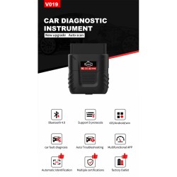 ELM 327 OBD 2 Car Bluetooth-compatible Code Scanner Reader Automotive Diagnostic Tool Fault Detection Props black
