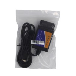 ELM327 USB V1.5 OBD2 Car Diagnostic Scanner Support for Android/IOS black