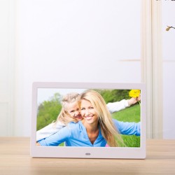 10.1 Inch Widescreen Digital Photo Frame HD Ultra-Thin LED Electronic Photo Album LCD Photo Frame-White AU Plug
