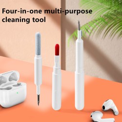4-in-1 Portable Cleaning  Pen With Soft Brush Multi-function Headphone Keyboard Camera Cleaner White
