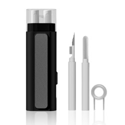 6-in-1 Computer Keyboard Cleaner Brush Kit Bluetooth Headset Cleaning Pen Set Portable Cleaning Tool Black