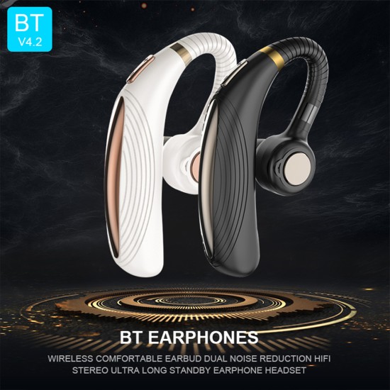 K06s Business Bluetooth-compatible  5.0  Headset Noise Reduction Wireless Earphones Hanging Ear Hifi Stereo Long Standby Sports Earbuds black