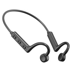 Ks-19 Bluetooth Headset Hanging Neck Bone Conduction Business Sports Earbuds Hifi Stereo Music Gaming Earphones Black