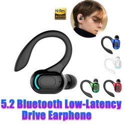 M-f8 Bluetooth-compatible 5.2 Wireless  Headphones Mini Business Ear-hook Type Hifi Subwoofer Noise Cancelling Sports Gaming Earbuds black