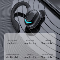 M-f8 Bluetooth-compatible 5.2 Wireless  Headphones Mini Business Ear-hook Type Hifi Subwoofer Noise Cancelling Sports Gaming Earbuds black red