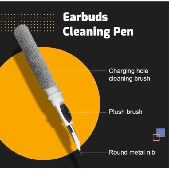 Portable Bluetooth-compatible Earplug  Cleaning  Pen High-density Brush Metal Nib Computer Mobile Phone Keyboard Cleaning Brush Black boxed