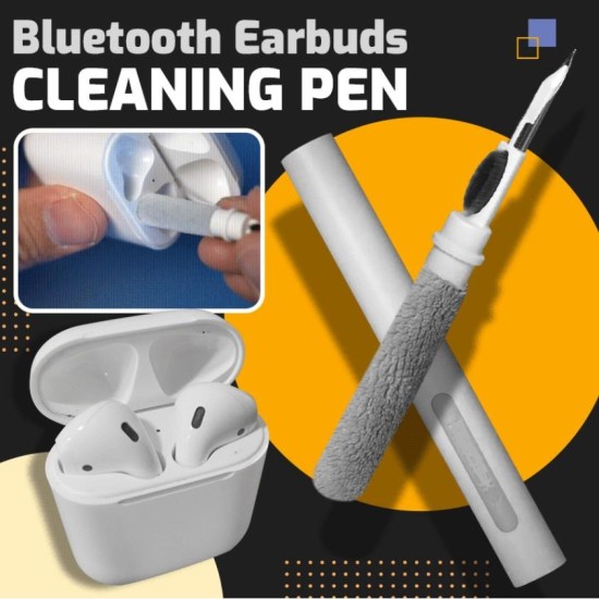 Portable Bluetooth-compatible Earplug  Cleaning  Pen High-density Brush Metal Nib Computer Mobile Phone Keyboard Cleaning Brush Black set