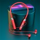Wireless Bluetooth 5.4 Headset Hanging Neck Type Stereo Noise Reduction Sports Headphones with Microphone Pink