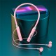 Wireless Bluetooth 5.4 Headset Hanging Neck Type Stereo Noise Reduction Sports Headphones with Microphone Pink