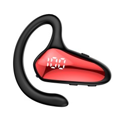 Yx02 Wireless Bluetooth Headset Digital Display Bone Conduction Concept Business Ear-mounted Earphones Black Red