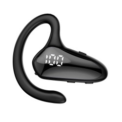 Yx02 Wireless Bluetooth Headset Digital Display Bone Conduction Concept Business Ear-mounted Earphones Black