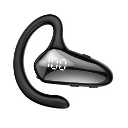 Yx02 Wireless Bluetooth Headset Digital Display Bone Conduction Concept Business Ear-mounted Earphones Grey