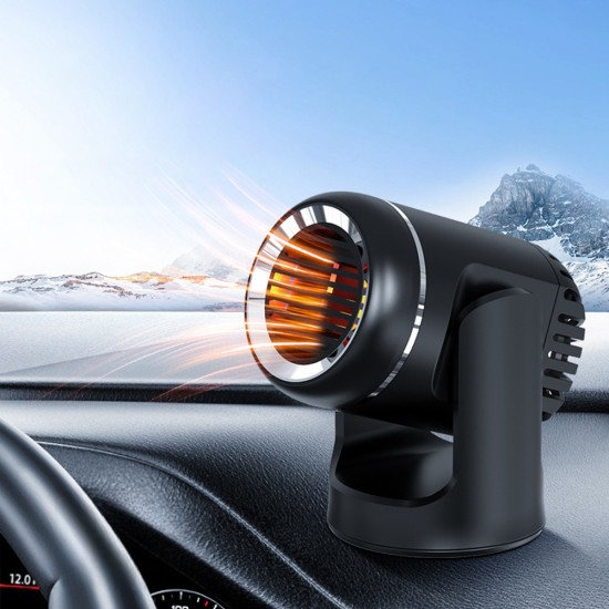 12V Car Heater Fast Heating Heater Windshield Glass Defogger Defroster Portable Dryer Black