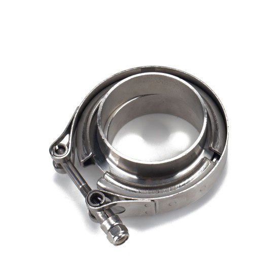 4-inch Stainless Steel #304 V Band Clamp W/2 Flange Turbo Exhaust Ss304 Silver