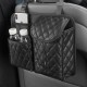 PU Leather Car Storage Bag Auto Interior Seat Back Organizer Tissue Holder Black