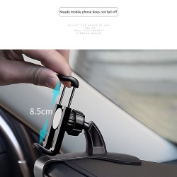 360 Degree Rotating HUD Car Mobile Phone Holder Black (color box packaging)
