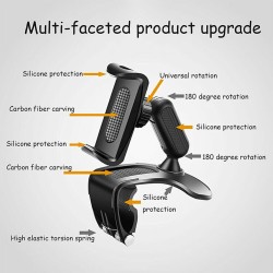 Universal Car Dashboard Mount Holder Snap-on Phone Rack Rotating Black