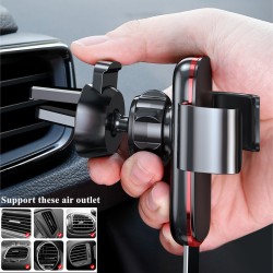 Vehicle Mount Air Outlet Phone Auto-locked Gravity Universal Phone Stand Mount black