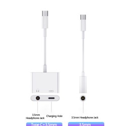 2-in-1 Audio  Adapter Type-c+3.5 Interface Wire Control Fast Charging For Type-c Type-C to 3.5 adapter cable