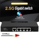 2500/1000mbps 2.5g Desktop Gigabit Network Switch Gigabit Hub Ethernet Splitter 8pin 5-port US Plug