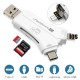 4-in-1 Universal Mobile Phone Card Reader High-Speed Transmission Smart Sd Tf Camera Otg Card Reader White