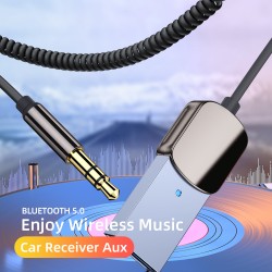 Car 5.0 Bluetooth-compatible  Receiver 3.5mm Jack Aux Receiver Handsfree Speaker Audio Music Fm Transmitter EB01 Receiver
