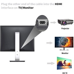 Connector  Cable VGA To Hdmi-compatible Converter One-way With Audio 1.5m Black