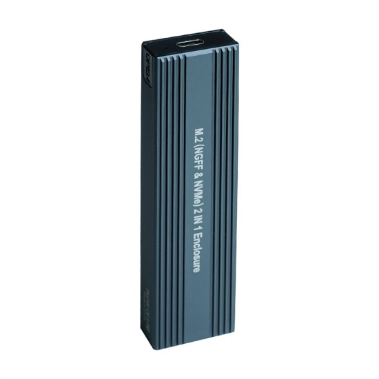 Dual Protocol Hard Disk Box M.2 NVME/SATA NGFF SATA Type-c Mobile External Drive Case Adapter Striped