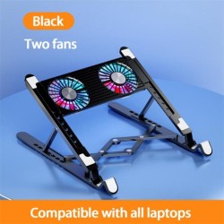 Foldable Laptop Holder Stand Cooling Pad Table Bracket with Radiator Silent Fan 2 fan models