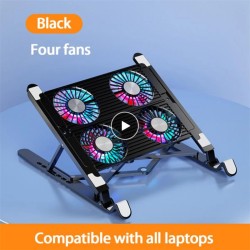 Foldable Laptop Holder Stand Cooling Pad Table Bracket with Radiator Silent Fan 4 fan models