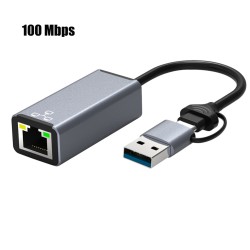 USB C USB A To Ethernet Adapter 100 Mbps High-speed Type C To Rj45 Mobile Phone Converter HC-72S