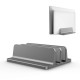 Vertical Laptop Stand Double Desktop Stand Holder with Adjustable Dock (Up to 17.3 Inch) Gray