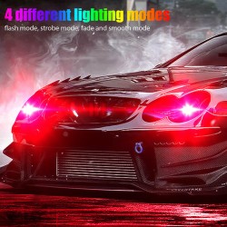 1 Pair Car Led Lights H1 H3 880 881 5050 12smd Rgb Colorful Driving Fog Lamp Headlights With Remote Control As shown