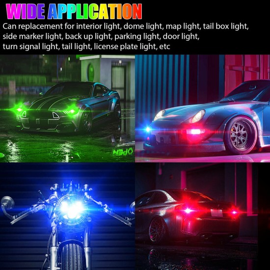 1 Pair Car Led Lights H1 H3 880 881 5050 12smd Rgb Colorful Driving Fog Lamp Headlights With Remote Control As shown