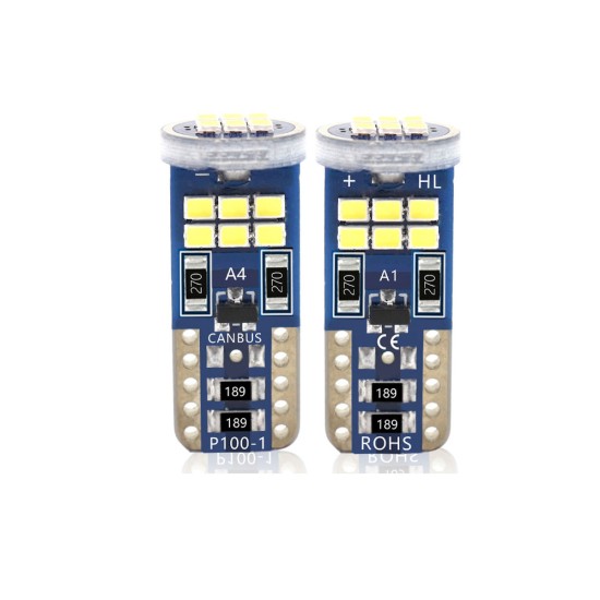 1 Pair Car T10 Width Light Canbus W5w 2016 18smd Interior Highlight Decoding Trunk Lamp white light