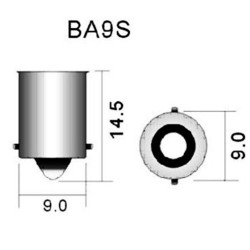 1 Pair Car Width Light Led Ba9s-7020-10 Lights 360 Degrees Beam Angle Instrument Lamp License Plate Lights white light