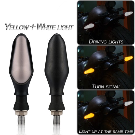 1 Pair Motorcycle Parts Dual-color Led Turn Signal Lights For Motorcycle Yellow + red light