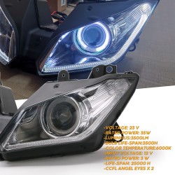 1 set LED headlight Assembly Angel Eyes for Kawasaki NINJA 250 300 ZX6R ZX 6R 13-16 black