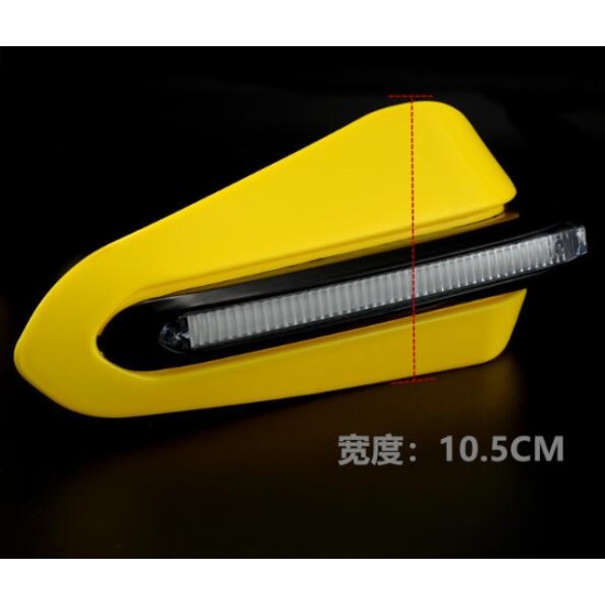 2PCS Motorcycle Handguards Modified Handle Windshield 1.5cm Handlebars LED Light Wind Shield yellow
