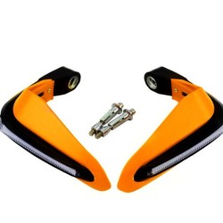 2PCS Motorcycle Handguards Modified Handle Windshield 1.5cm Handlebars LED Light Wind Shield yellow