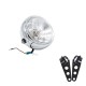 6.5"  DC 12V Motorbike Vintage Head Lamp Scooter Round Spotlight Motor Front Lights Universal Motorcycle Refit Headlight with Brackets silver