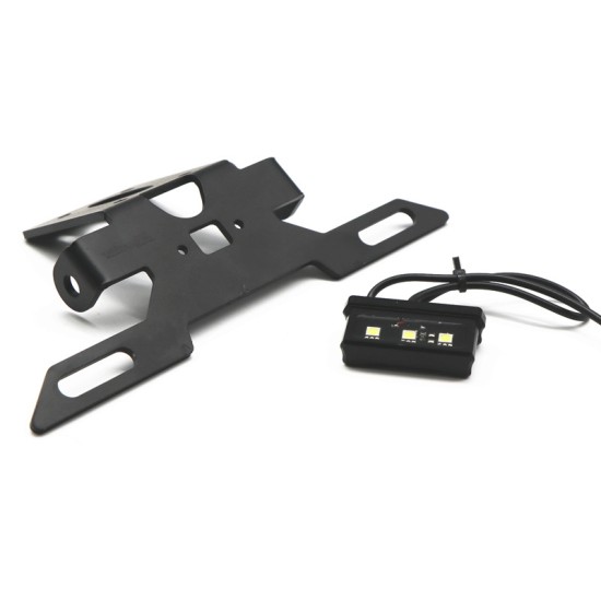 Motorcycle License Plate Frame Holder Bracket with Light for YAMAHA YZF R6 17-20 black