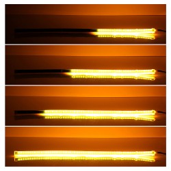 Ultrafine Cars LED Daytime Running Lights White Turn Signal Yellow Guide Strip for Headlight 60cm ice blue yellow