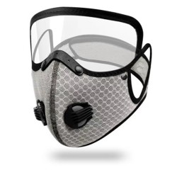 Cycling  Face  Mask Goggles Mask Outdoor Anti-fog Dust-proof Breathable Mask Light gray (with eye mask)