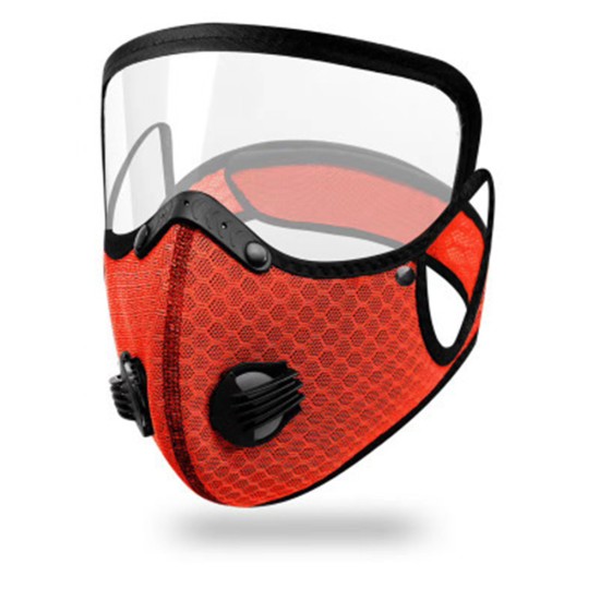 Cycling  Face  Mask Goggles Mask Outdoor Anti-fog Dust-proof Breathable Mask Red (with eye mask)